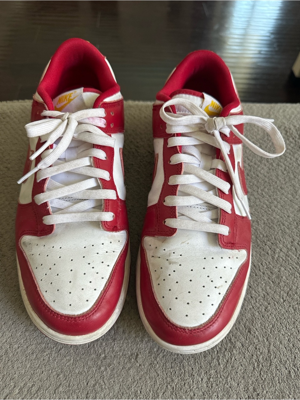 Nike Men’s Red and White Low-Top Sneakers